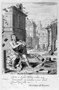Amphion costruisce le mura di Tebe con la musica del suo violino, 1655