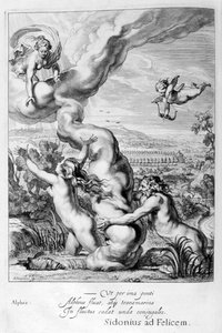 Arethusa inseguita da Alfeo e trasformata in una fontana, 1655 da Michel de Marolles