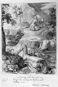Io trasformata in mucca: Mercurio taglia la testa di Argo, 1655 da Michel de Marolles