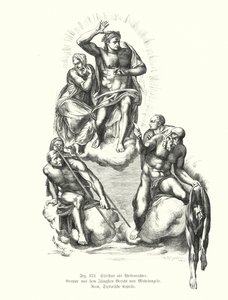 Cristo il Giudice, dettaglio dal Giudizio Universale di Michelangelo, dipinto sulla parete dell