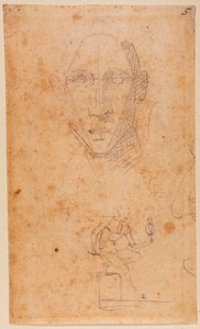 Studio della testa e schizzo di Diomede con Palladio da Michelangelo (after) Buonarroti