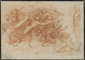 Attribuito a Bernardino Cesari - Copia dopo Gli arcieri di Michelangelo, 1591 ca. 1600, RCIN 990442