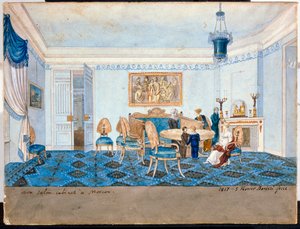 Vista del salone nella residenza della principessa Zinaida Alexandrovna Volkonskaia a Mosca da Michelangelo Barberi