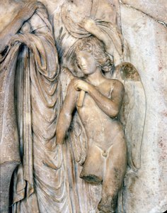 Angelo, marmo di Venezia, inizio XVI secolo. Cerimonia funebre, dettaglio, Museo del Louvre. Scultura di Michelangelo Buonarroti detto Michelangelo (Michelangelo o Michelangelo) da Michelangelo Buonarroti