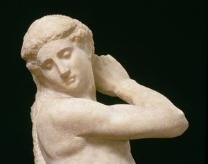 Apollo, o David, dettaglio della testa, scultura di Michelangelo Buonarroti 1475-1564 (dettaglio) da Michelangelo Buonarroti