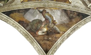 Davide e Golia soffitto della Cappella Sistina in Vaticano, 1508-1512 da Michelangelo Buonarroti
