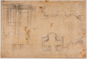 Piano del pavimento e elevazioni architettoniche della Cappella Sforza da Michelangelo Buonarroti
