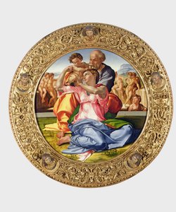 Sacra Famiglia con San Giovanni (Doni Tondo), 1504-05 da Michelangelo Buonarroti