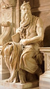 Mosè, dettaglio dalla Tomba di Giulio II, Basilica di San Pietro in Vincoli, Roma, Lazio, ca 1515 da Michelangelo Buonarroti