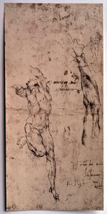 Uomo nudo, studio del braccio Disegno di Michelangelo Buonarroti da Michelangelo Buonarroti