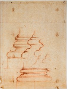 Basi di pilastri per la Nuova Sagrestia, iscrizioni manoscritte da Michelangelo Buonarroti