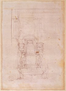 Disegno preparatorio per la tomba di Papa Giulio II da Michelangelo Buonarroti
