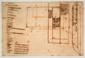 Schizzi di blocchi di marmo per la tomba di Giulio II da Michelangelo Buonarroti
