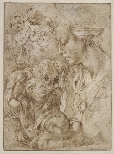 Studi per una Sacra Famiglia con Giovanni Battista bambino, 1505 da Michelangelo Buonarroti