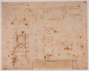 Studi di monumenti funebri per la Sagrestia Nuova da Michelangelo Buonarroti
