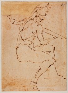 Studio per una figura seduta da Michelangelo Buonarroti