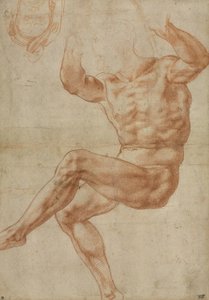 Studio per il Giovane Nudo sopra il Profeta Daniele, per il Soffitto della Sistina, 1510-11