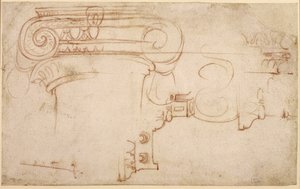 Studio di un capitello ionico (recto) da Michelangelo Buonarroti