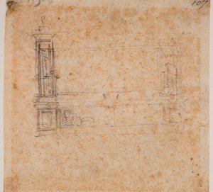 Studio di doppia tomba per la Sagrestia Nuova da Michelangelo Buonarroti