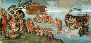 Il diluvio, soffitto della Cappella Sistina in Vaticano, 1508-1512 da Michelangelo Buonarroti
