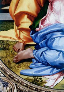 La Sacra Famiglia o Tondo Doni (dettaglio dei piedi)