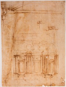 Prospetto murale per il recess Laurenziano da Michelangelo Buonarroti