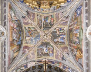 Volta del presbiterio con scene della vita della Vergine Maria da Michelangelo Carminati