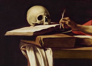 San Girolamo, scrivendo (dettaglio) da Michelangelo Merisi Caravaggio