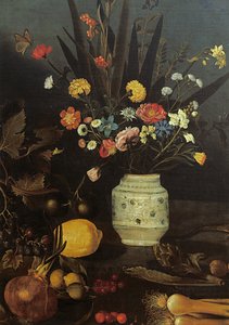 Natura morta con fiori e piante (dettaglio)
