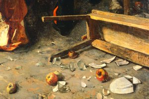 Una partita di briscola o rissa a Trastevere da Michele Cammarano