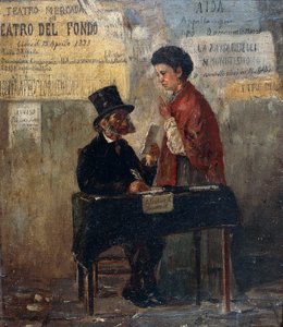 Manifesti teatrali e scrivano pubblico, di Michele Cammarano