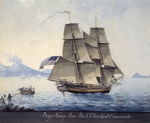 Il brigantino Nancy Ann di Salem in partenza da Napoli, 1810 circa (acquerello su carta)