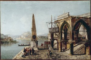 Veduta immaginaria con obelisco da Michele Marieschi