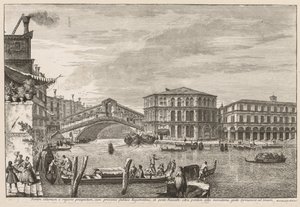 Vedute di Venezia: Il ponte e il mercato di Rialto da Michele Marieschi