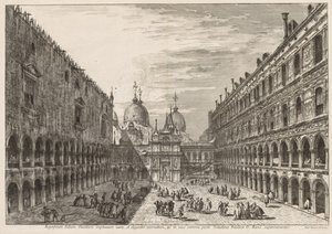 Vedute di Venezia: Il cortile del Palazzo Ducale da Michele Marieschi