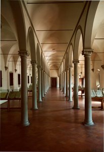 Biblioteca del convento di San Marco a Firenze, Italia. Architettura di Michelozzo di Bartolommeo Michelozzi