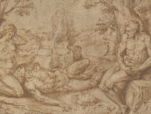 Adamo ed Eva piangono la morte di Abele, ca. 1576 da Michiel Coxie