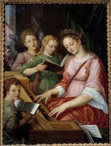 Santa Cecilia che suona il clavicembalo da Michiel I Coxie or Coxcie