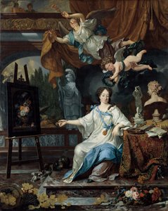 Ritratto allegorico di donna, probabilmente Rachel Ruysch (1664-1750) da Michiel van Musscher