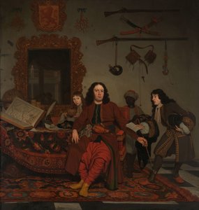 Ritratto di Thomas Hees (n. 1634/35), residente e commissario degli Stati Generali presso i governi di Algeri, Tunisi e Tripoli, con i suoi nipoti Jan (n. 1670/71) e Andries (n. 1 da Michiel van Musscher