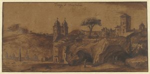 Veduta della SS Trinità dei Monti a Roma da Michiel van Overbeek