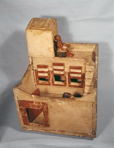 Modello in legno di un granaio con figure, c.2000-1800 a.C.