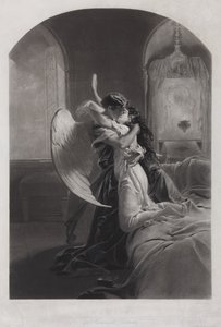 Tamara e il demone. Illustrazione del poema Il demone di Mikhail Lermontov, c. 1880 da Mihaly von Zichy