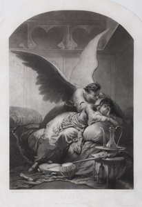 Tamara e Demone. Illustrazione al poema Il Demone di Mikhail Lermontov, c. 1880 da Mihaly von Zichy