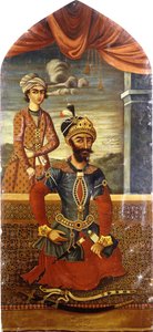 Ritratto di Gengis Khan, con un giovane in attesa (c.1803-4) da Mihr Ali