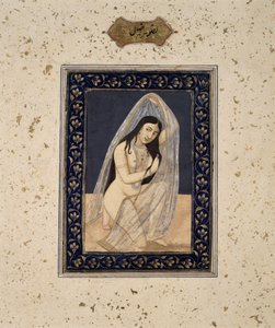 Una cortigiana inginocchiata, c.1765 da Mihr Chand