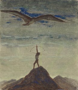 Il segno del Sagittario (dal ciclo "Zodiaco") di Čiurlionis, Mikalojus Konstantinas (1875-1911). Tempera su carta, dimensioni: 35,3x30,1 da Mikalojus Konstantinas Čiurlionis