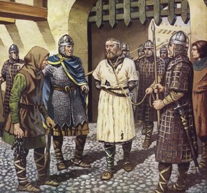 La cattura di Re Stefano (litografia a colori)