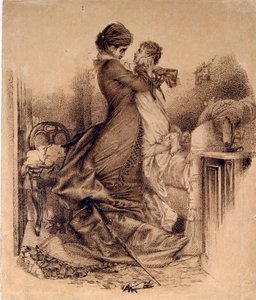 Anna Karenina con suo figlio - Illustrazione per il romanzo "Anna Karenina" di Lev Tolstoj da Mikhail Aleksandrovich Vrubel