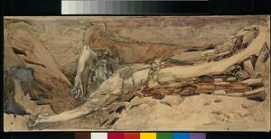 Il demone sconfitto - Opera ispirata dal poema "Il Demone" di Mikhail Lermontov da Mikhail Aleksandrovich Vrubel